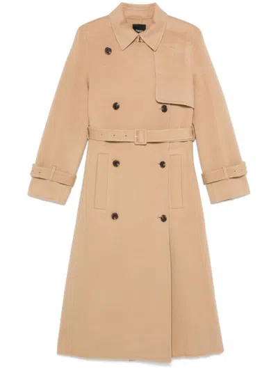 Theory Belted Trench Coat In Brown