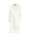 Theory Slim Car Coat In Admiral Crepe In White