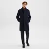 Theory Belvin Coat In Recycled Wool-blend Melton In Baltic