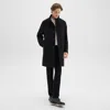 Theory Belvin Coat In Recycled Wool-blend Melton In Black