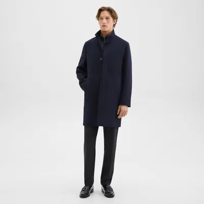 Theory Belvin Coat In Wool-blend Melton In Eclipse