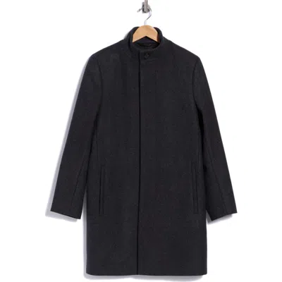 Theory Belvin Overcoat In Dark Grey Melange