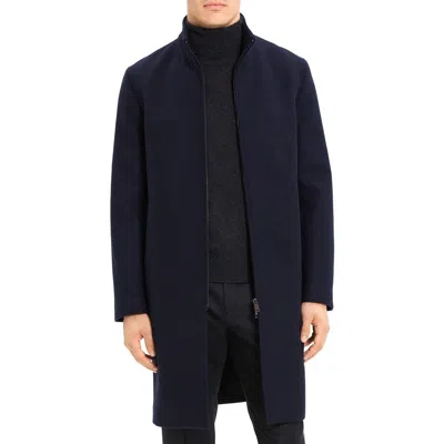 Theory Belvin Z Wool Blend Coat In Blue