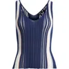 Theory Berkle Crinkle Organic Cotton Blend Tank In Blue