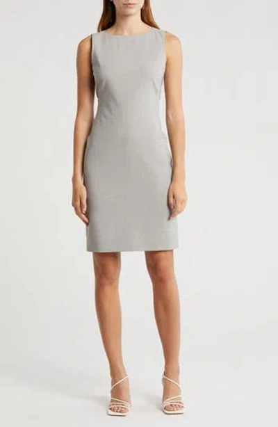 Theory Betty Stretch Wool Sheath Dress In Light Grey Melange