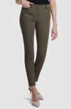 Theory Bi-stretch Seam Skinny Trouser Pants In Teak Green