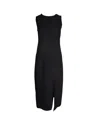 Theory Bias Seam Midi Dress In Black Polyamide In Black