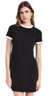 Theory Short Sleeve Ringer Mini Sheath Dress In Black/ivory