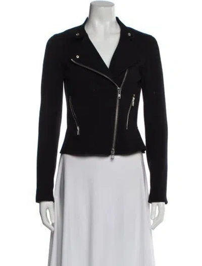 Pre-owned Theory Biker Jacket In Black
