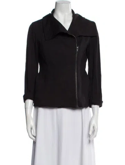 Pre-owned Theory Biker Jacket In Black
