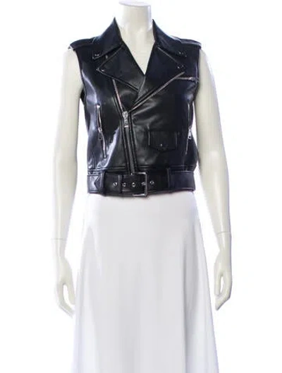 Pre-owned Theory Biker Jacket In Black
