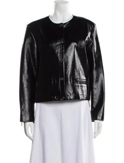 Pre-owned Theory Biker Jacket In Black