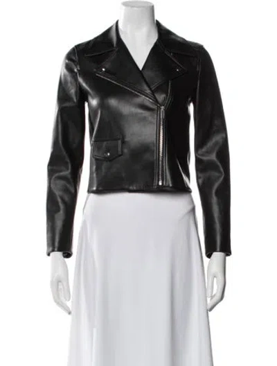 Pre-owned Theory Biker Jacket In Black