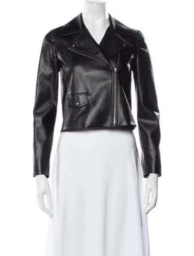 Pre-owned Theory Biker Jacket In Black