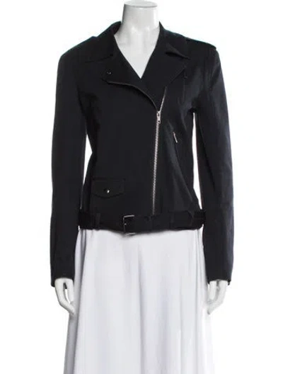 Pre-owned Theory Biker Jacket In Black