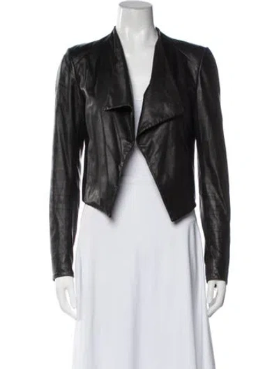 Pre-owned Theory Biker Jacket In Black