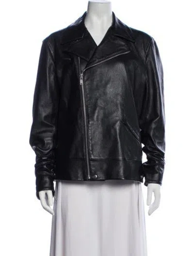 Pre-owned Theory Biker Jacket In Black