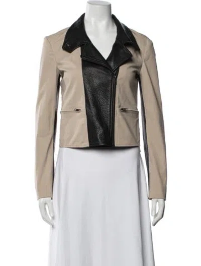 Pre-owned Theory Biker Jacket In Black/neutrals