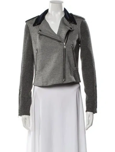 Pre-owned Theory Biker Jacket In Gray