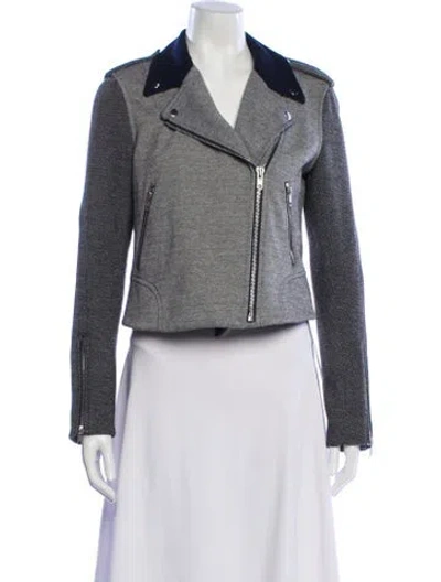 Pre-owned Theory Biker Jacket In Gray