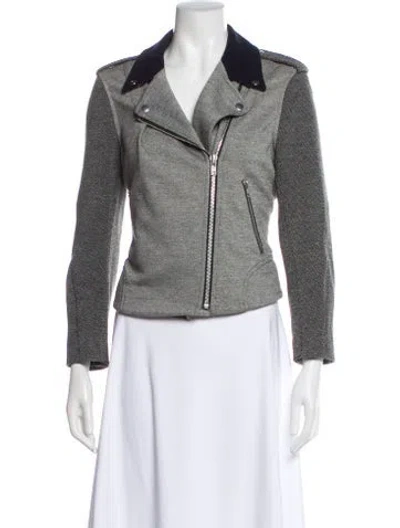 Pre-owned Theory Biker Jacket In Gray