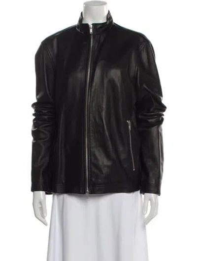 Pre-owned Theory Biker Jacket In Gray