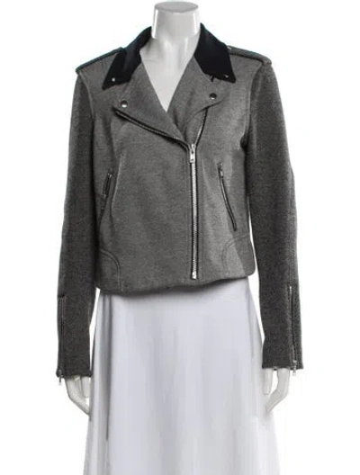 Pre-owned Theory Biker Jacket In Gray