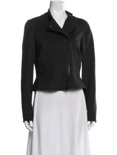 Pre-owned Theory Biker Jacket In Gray