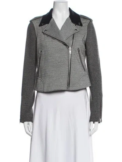 Pre-owned Theory Biker Jacket In Grey