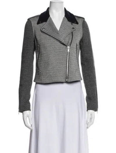 Pre-owned Theory Biker Jacket In Grey