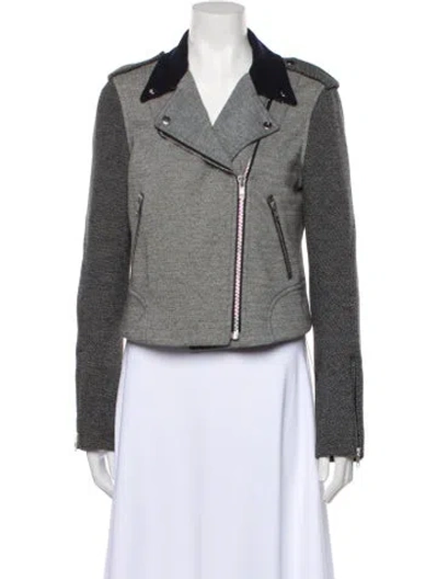Pre-owned Theory Biker Jacket In Grey