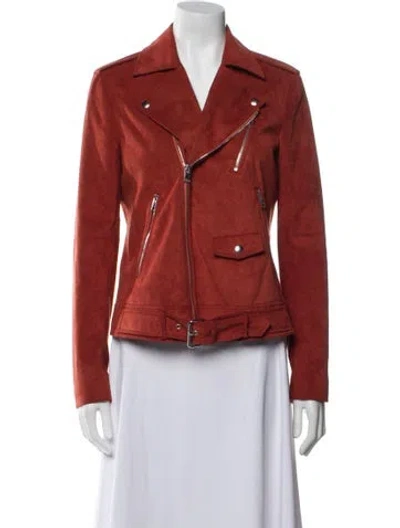 Pre-owned Theory Biker Jacket In Orange