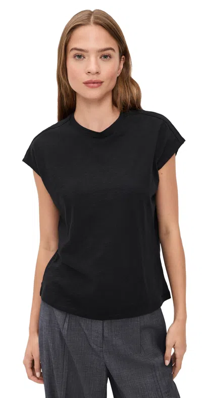 Theory Bind Neck Boxy Tee Black