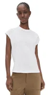 Theory Boxy Tee In Linear Cotton In Gray