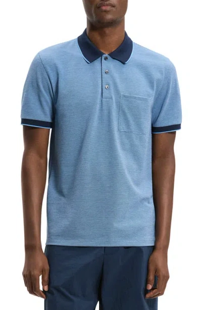 Theory Bird's Eye Polo In Blue