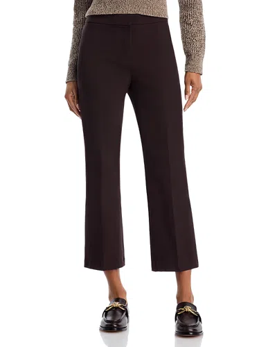 Theory Crepe Kick-flared Pants In Dark Brown