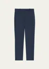 Theory Bistretch High-waist Tapered Crop Pants In Blk