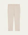 Theory Bistretch High-waist Tapered Crop Pants In Cream