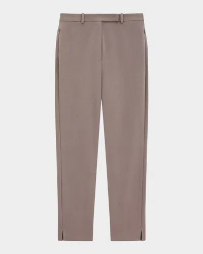 Theory Bistretch High-waist Tapered Crop Pants In Walnut
