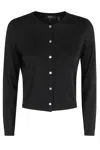Theory Black Buttoned Cardigan In Black