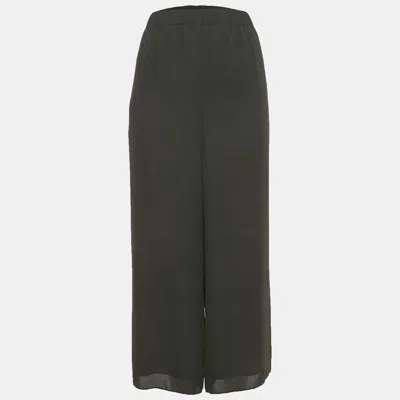 Theory Black Chiffon Wide-leg Trousers
