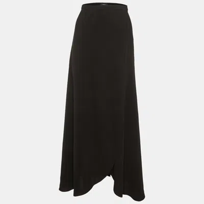 Pre-owned Theory Black Crepe Wrap Maxi Skirt M