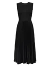 Theory Combo Satin Pleated Dress In Black