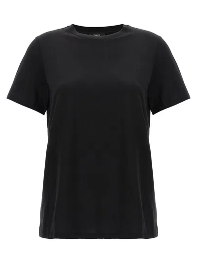 Theory Black Crewneck T-shirt In Cotton Woman