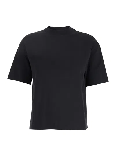 Theory Black Crewneck T-shirt With Short Sleeve In Cotton Woman