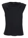 Theory Straight Shell Core Silk-blend Top In Black