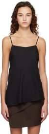 Theory Draped Asymmetric Recycled-crepe De Chine Camisole In Black - 001