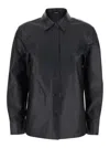 Theory Grey Shirt With Classic Collar In Black