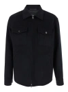 Theory Black Jacket With Collar And Zip Closure In Black