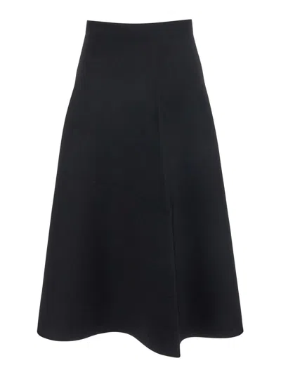 Theory Black Mid-waist Flared Skirt